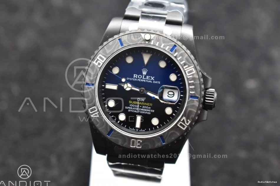 VS Blue 1:1 Dial 1157 Lightweight Sandblasted Submariner DLC Bracelet DLC Edition Best on Black VSF DIW 0831